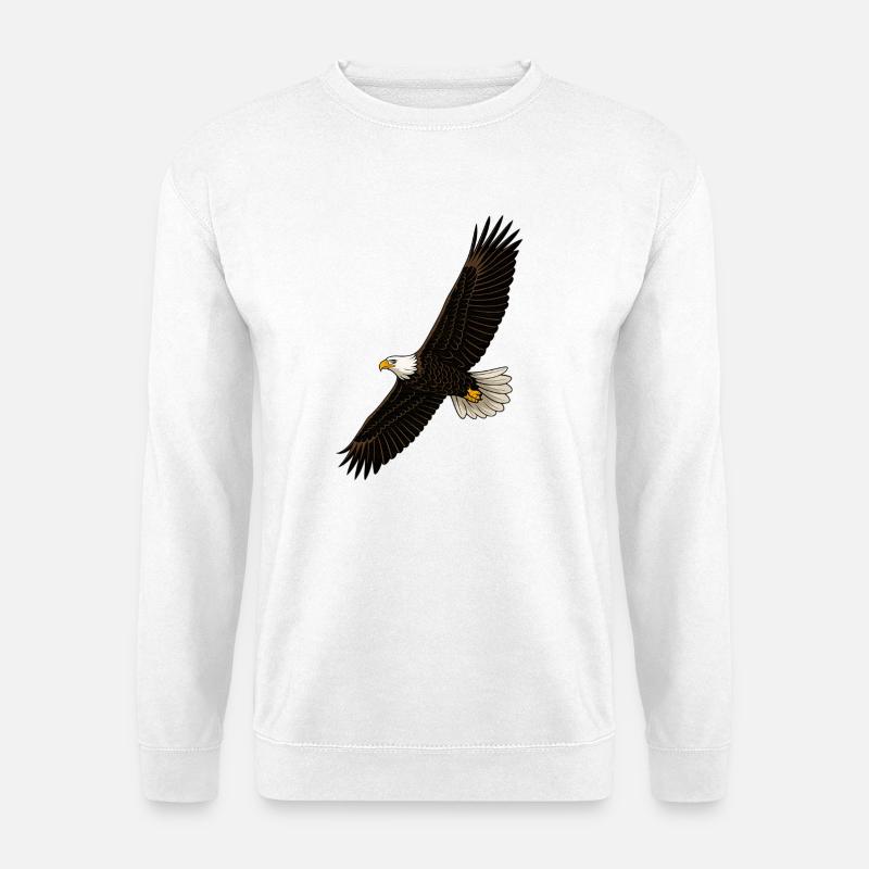 Eagle in Flight Distinct Graphics - Unisex Sweatshirt - white