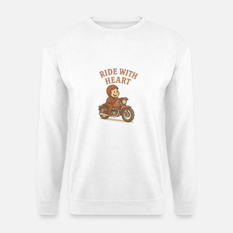 Ride With Heart Moto - Unisex Pullover - Weiß