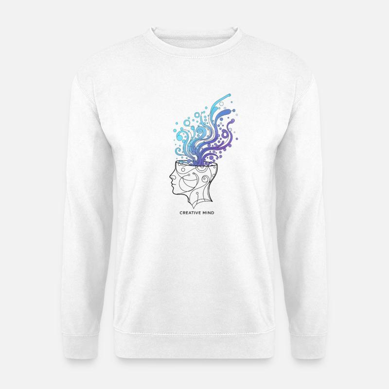 Abstrakte Gehirn-Illustration - Unisex Pullover - Weiß