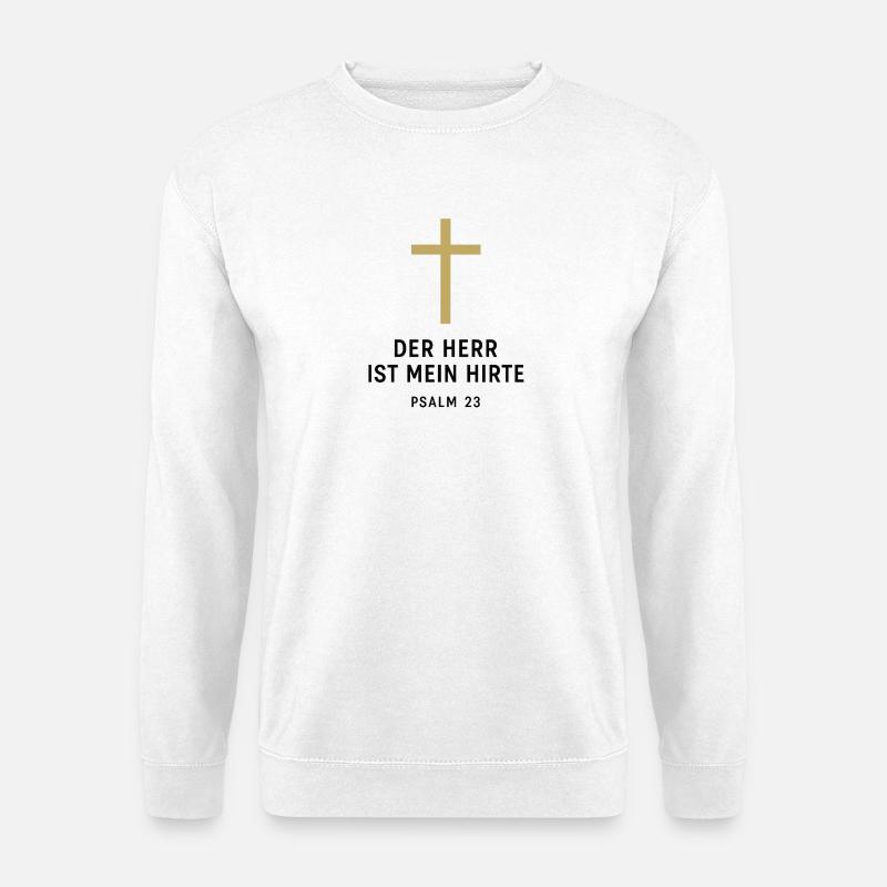 Der Herr ist mein Hirte Psalm 23 - Unisex Pullover - Weiß