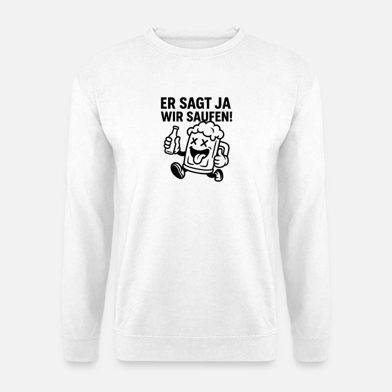 Bierlaune Cartoonmotiv - Unisex Pullover - Weiß