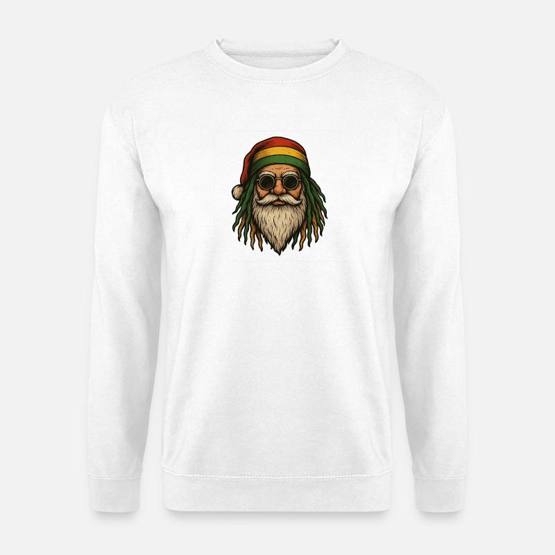 Père Noël Rasta – Santa Claus Rasta Original - Unisex Pullover - Weiß