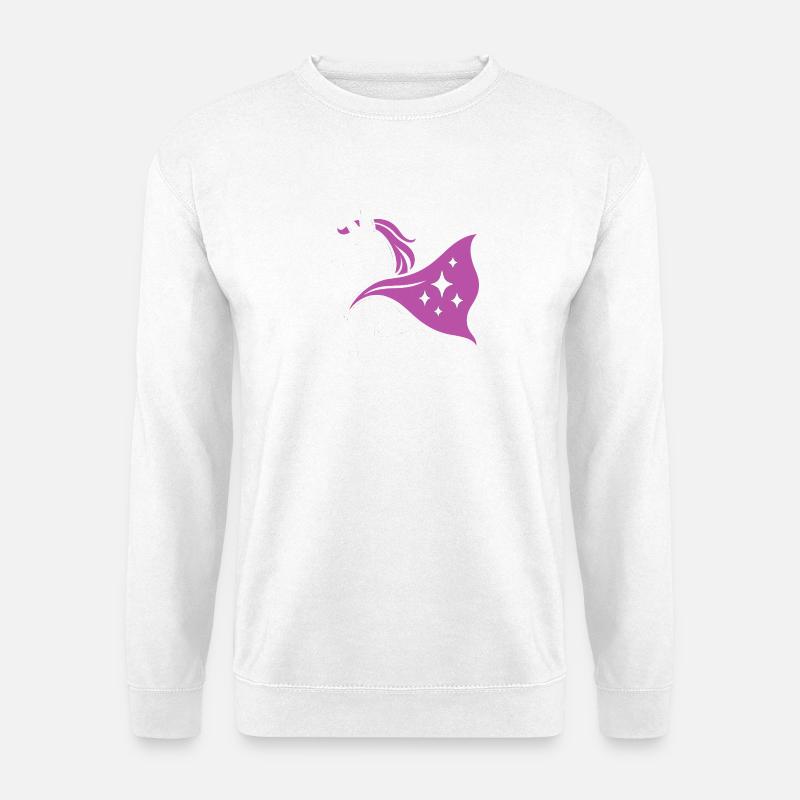 Einhorn mit Umhang, Magie im Herzen - Unisex Pullover - Weiß