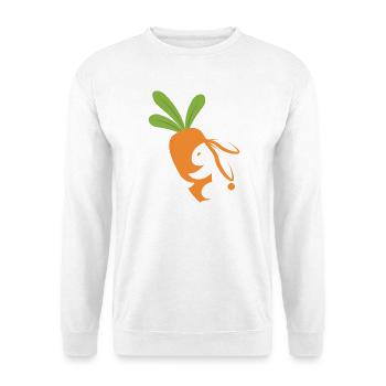 Karottenlächelndes Maskottchen - Unisex Pullover - Weiß - Vorne - Alina (178cm) & Michal (187cm)