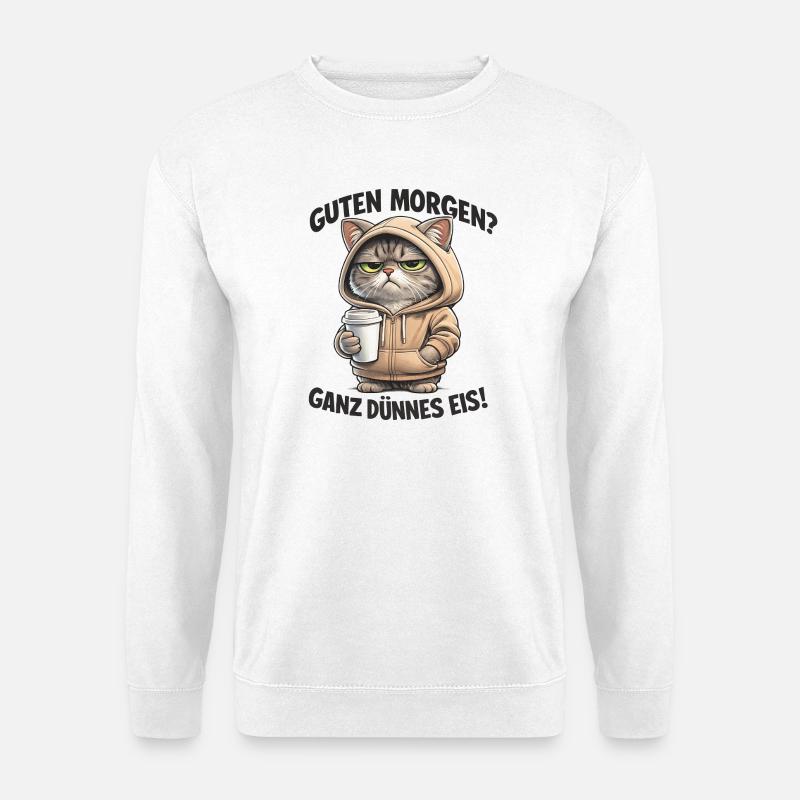 Sweat à capuche Cat Cafe Morning Pull - Sweat-shirt Unisexe - blanc