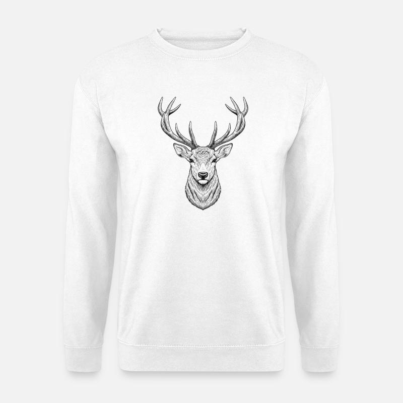 Hirsch - Unisex Pullover - Weiß