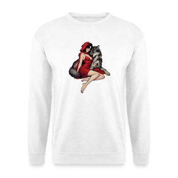 Little Red Riding Hood with the Bad Wolf - Unisex Sweatshirt - white - Front