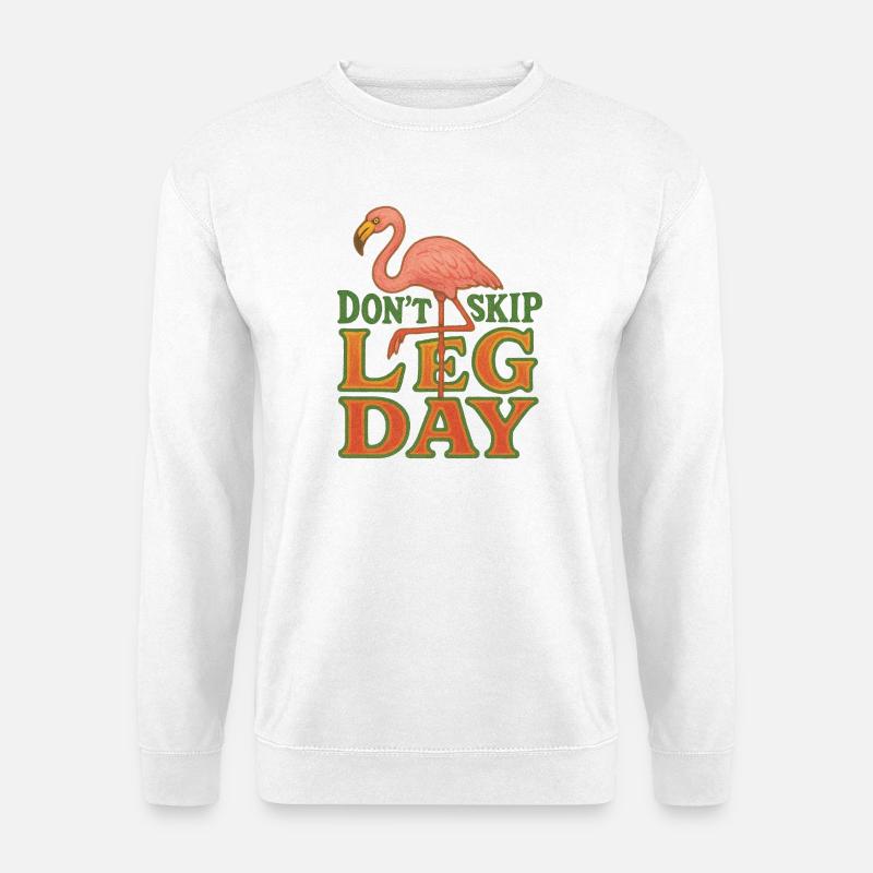 Flamingo Leg Day Retro Tee - Unisex Pullover - Weiß