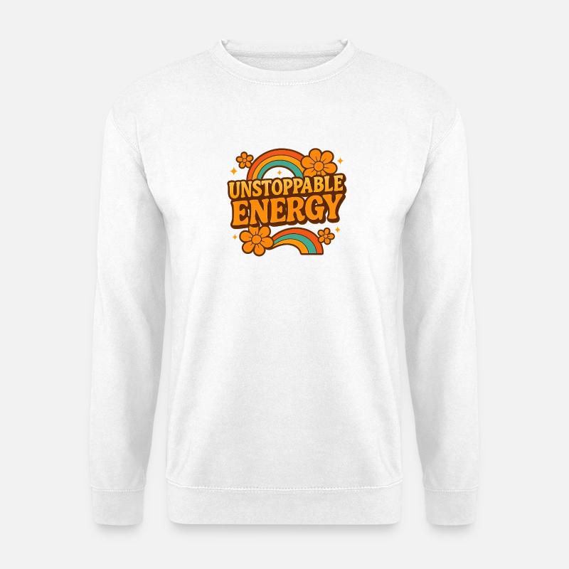 Unstoppable Energy Retro Rainbow - Unisex Pullover - Weiß