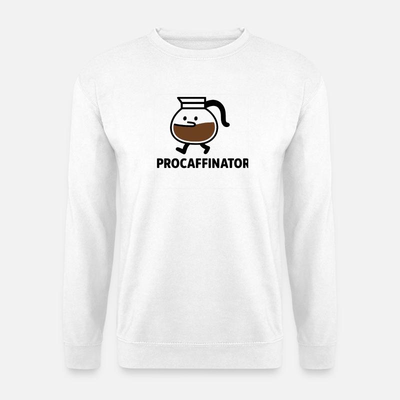 ProCaffinator Kaffeebecher Cartoon - Unisex Pullover - Weiß