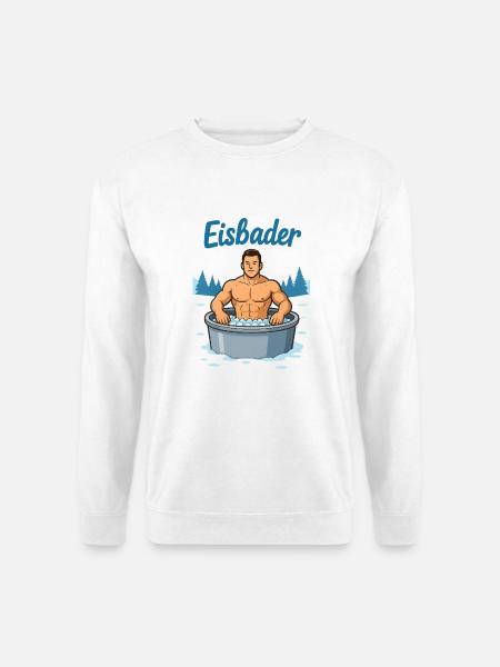 Eisbader Muskelmann im Eisbad - Unisex Sweatshirt - white