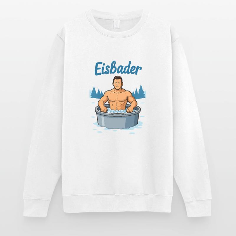 Eisbader Muskelmann im Eisbad Unisex Pullover