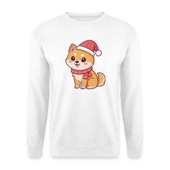 Frecher Weihnachts-Shiba-Hundeschal - Unisex Pullover - Weiß - Vorne