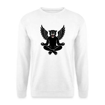 Flügelpanther Zen-Meditation - Unisex Pullover - Weiß - Vorne