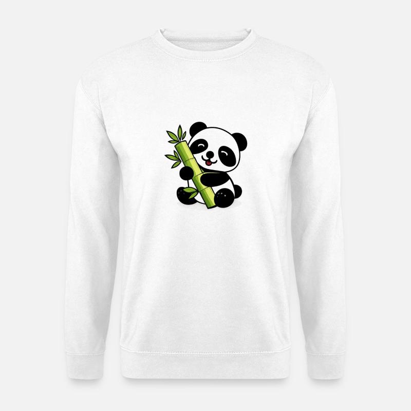 Panda-Bambus-Weichkalk - Unisex Pullover - Weiß