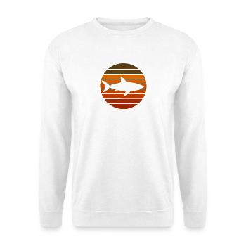 Sonnenuntergangshai Silhouette - Unisex Pullover - Weiß - Vorne