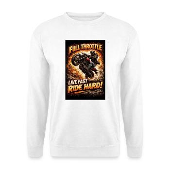 Vollgas: Motorradbrand - Unisex Pullover - Weiß - Vorne