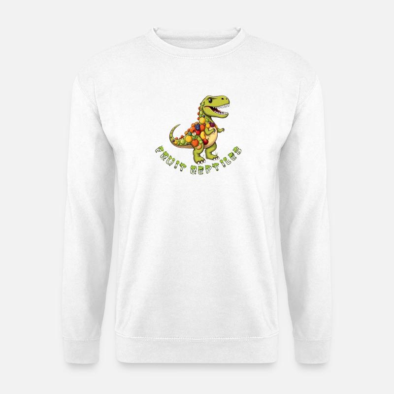 Frucht-Dino mit Obstkranz - Unisex Pullover - Weiß