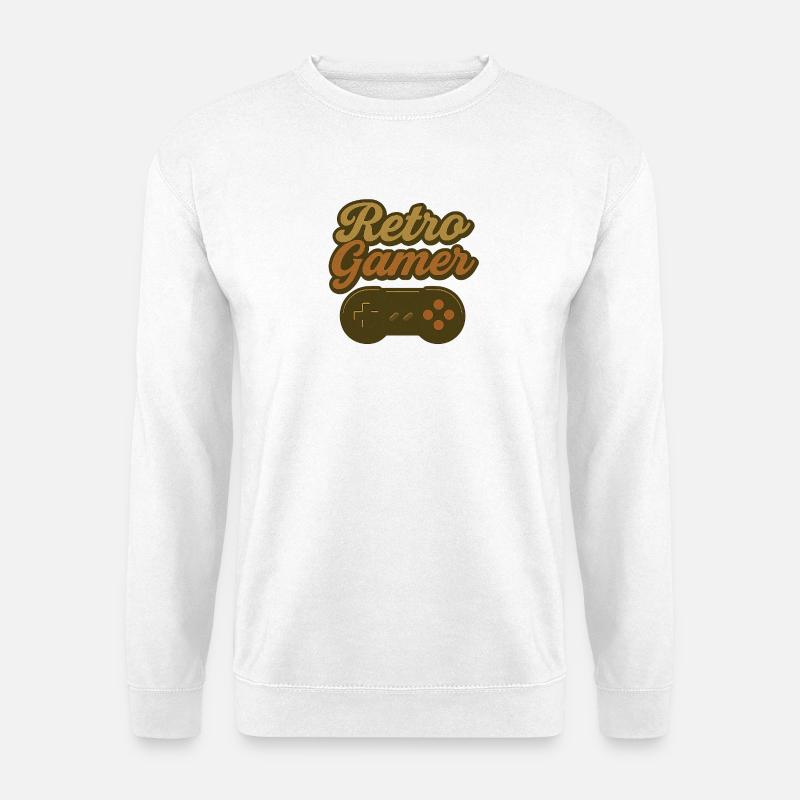 Retro-Gamer Controller-Design - Unisex Pullover - Weiß