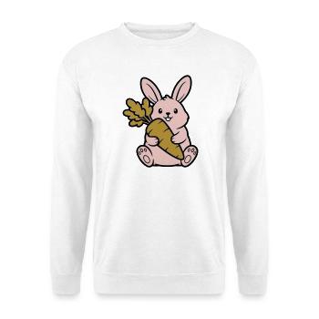 Cute Bunny with Carrot Carrot Comic - Unisex Sweatshirt - white - Front