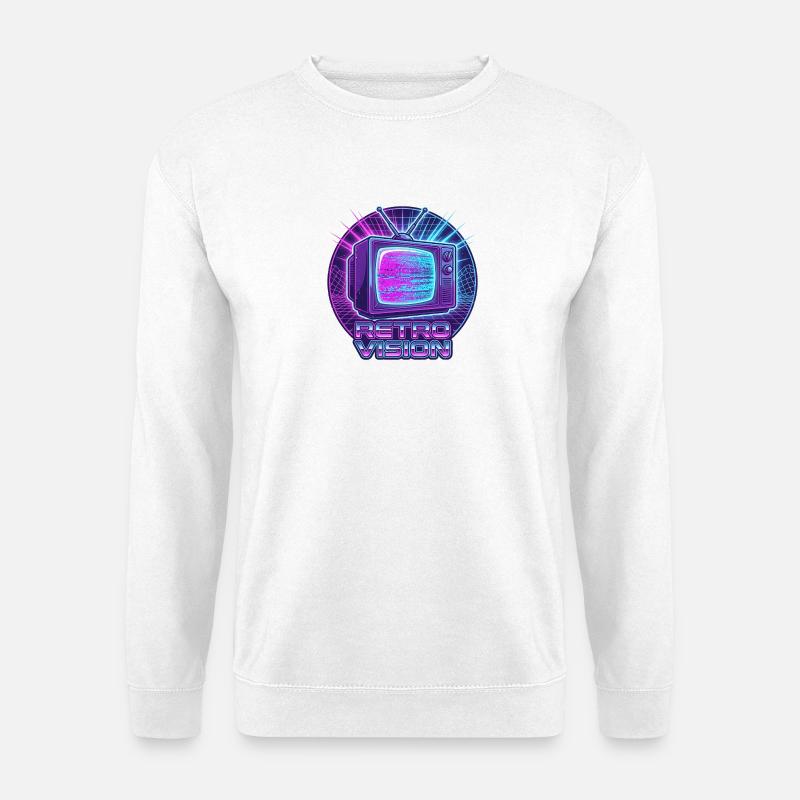 Retro Vision Neon TV - Unisex Pullover - Weiß