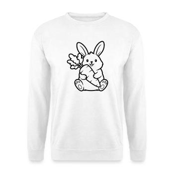 Bunny with carrot carrot coloring vector - Unisex Sweatshirt - white - Front