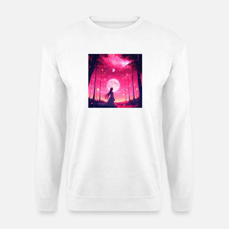 Mondbeschienener Traumwald - Unisex Pullover - Weiß