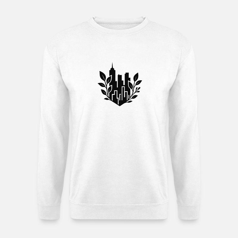 Stadtgrün Skyline Silhouette - Unisex Pullover - Weiß