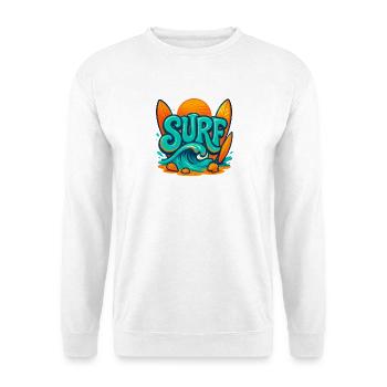 Art des mots Sunset Surf - Sweat-shirt Unisexe - blanc - Devant
