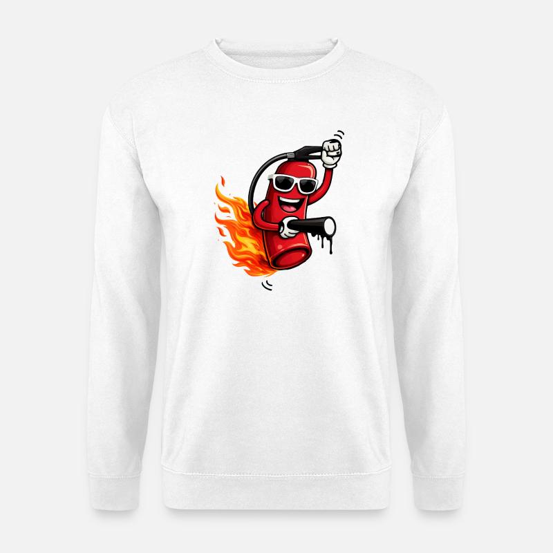 Cool fire extinguisher with flames - Unisex Sweatshirt - white