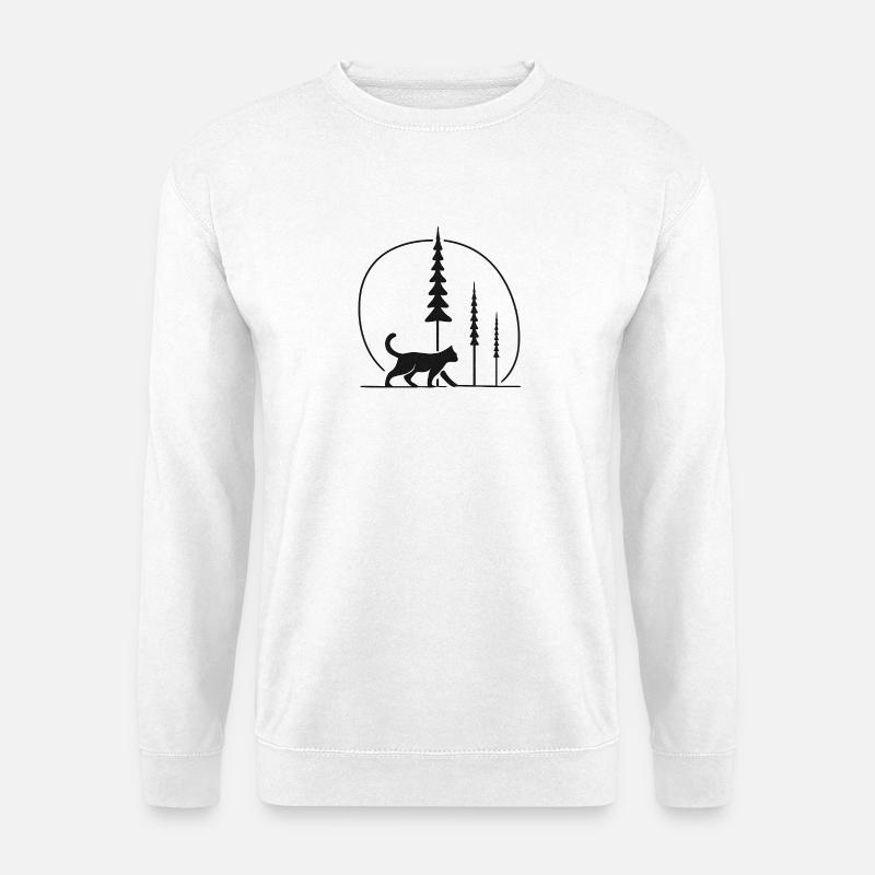 Waldkatze im Mondkreis Fans geschenkidee  - Unisex Pullover - Weiß