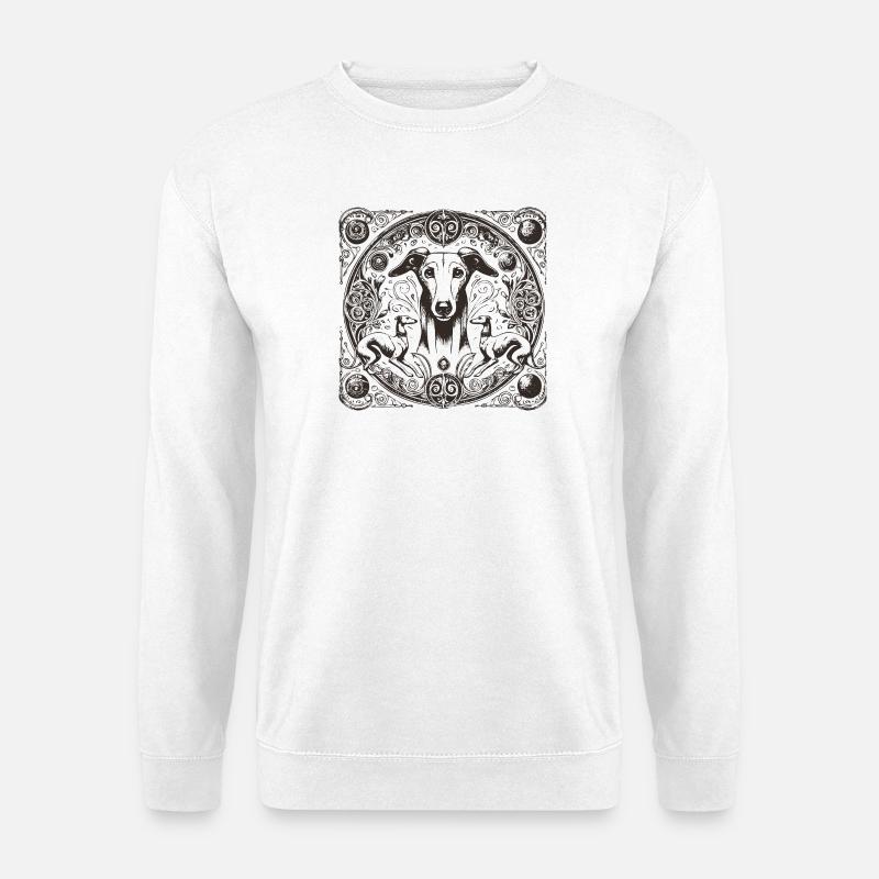 Greyhound Mandala Ornament - Unisex Pullover - Weiß