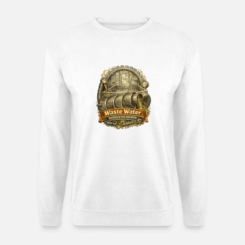 Waste Water Service-Techniker Steampunk - Unisex Pullover - Weiß