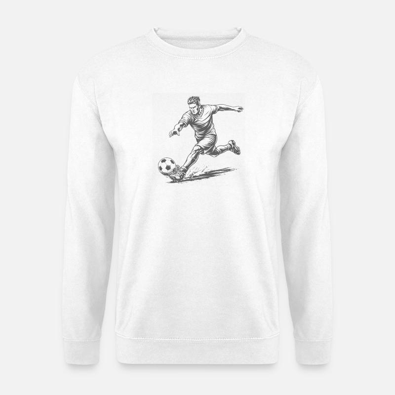 Dynamischer Fußballer im Comic Stil - Unisex Pullover - Weiß