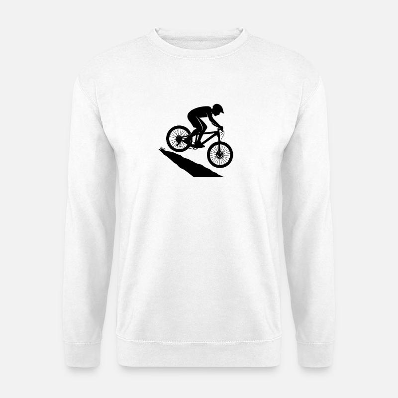 Downhill Sprung Biker Silhouette - Unisex Pullover - Weiß