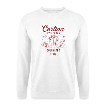 Cortina d'Ampezzo Italy Ski Resort - Vintage Dolom - Unisex Pullover - Weiß - Vorne - Alina (178cm) & Michal (187cm)
