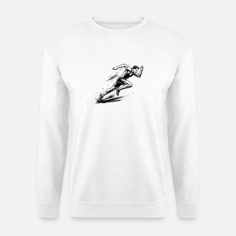 100m Sprinter in Comic-Ink style - Unisex Sweatshirt - white