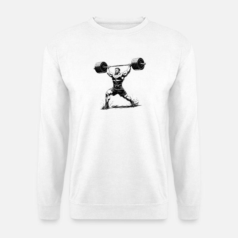 Strongman Kraftsport Illustration - Unisex Pullover - Weiß