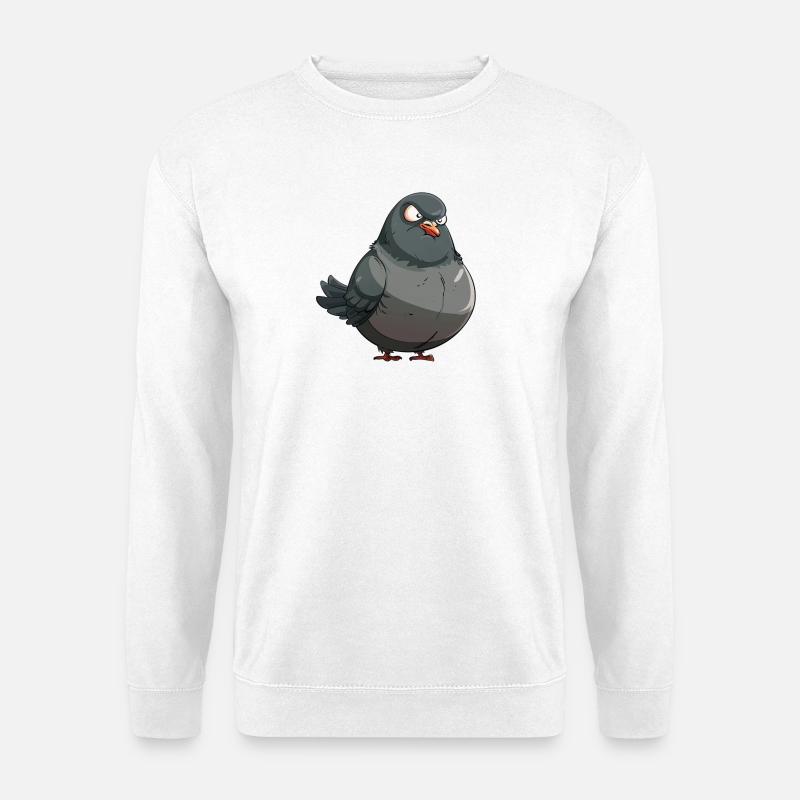 Grimmige Taube - Unisex Pullover - Weiß