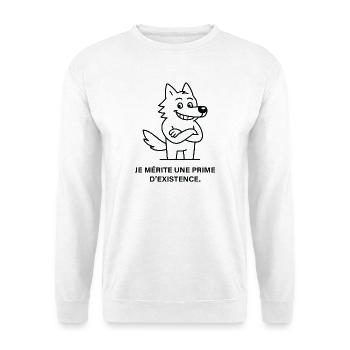 Prime d'existence du loup arrogant - Sweat-shirt Unisexe - blanc - Devant