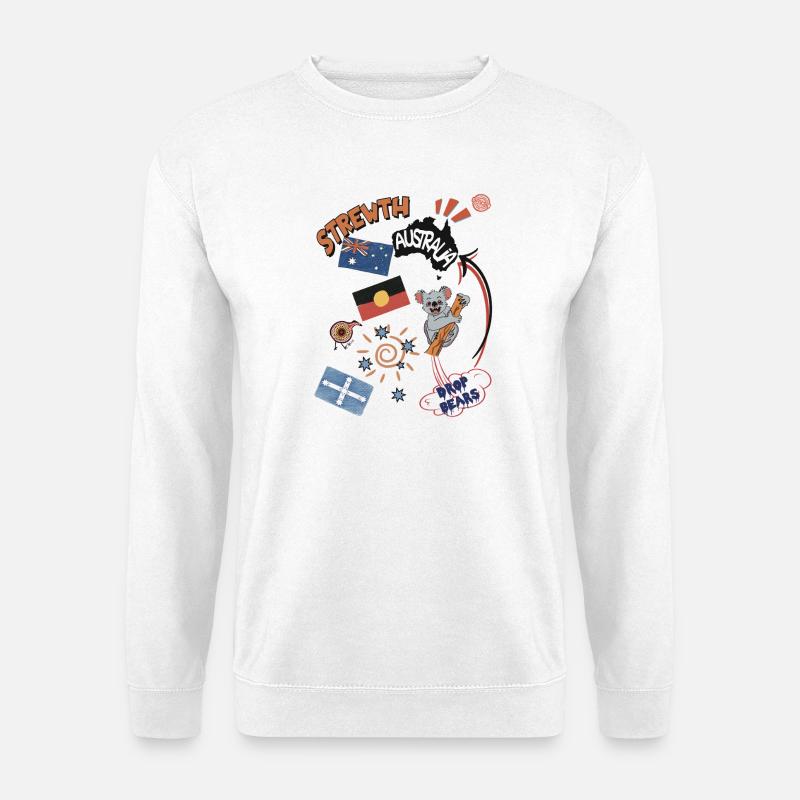Australian Collage Strewth & Drop bears - Unisex Sweatshirt - white