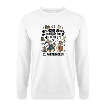 Ritter und Römer Illustration lustig - Unisex Pullover - Weiß - Vorne