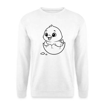 Petit mignon qui éclot à partir d’un œuf - Sweat-shirt Unisexe - blanc - Devant