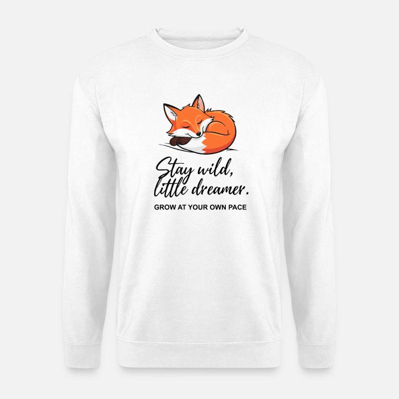 Fox Dreamer: Stay Wild Message - Unisex Sweatshirt - white