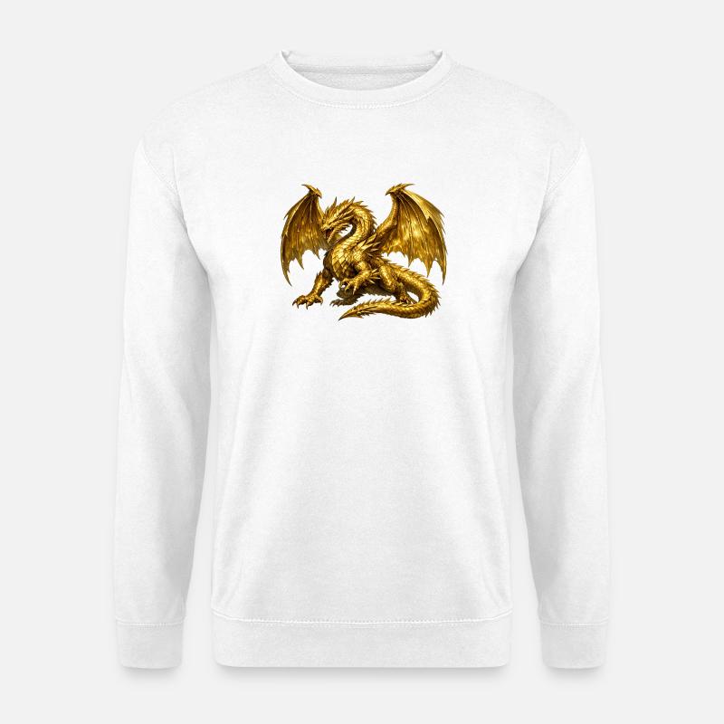 Goldener Drachen - Unisex Pullover - Weiß