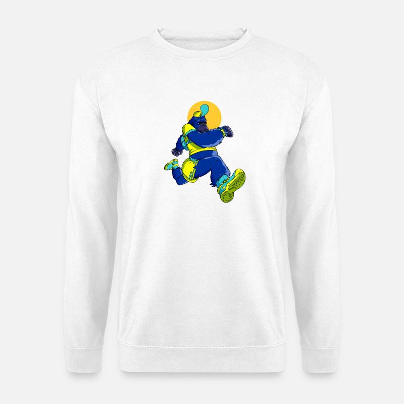 Blue Gorilla runner - Unisex Sweatshirt - white