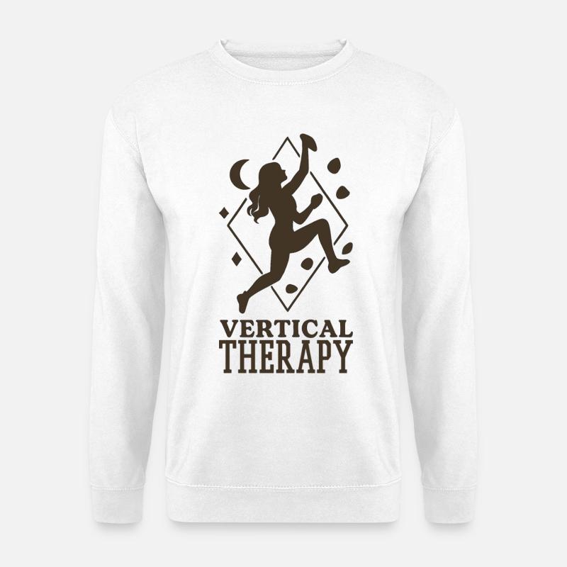 Vertical Therapy: Bouldern & Klettern Boho Design - Unisex Pullover - Weiß