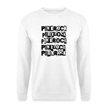 Punkrock Bold Distressed Typografie-Design - Unisex Pullover - Weiß - Vorne