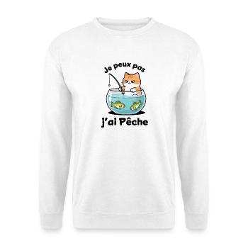 Chat pêcheur dans l'aquarium - Sweat-shirt Unisexe - blanc - Devant