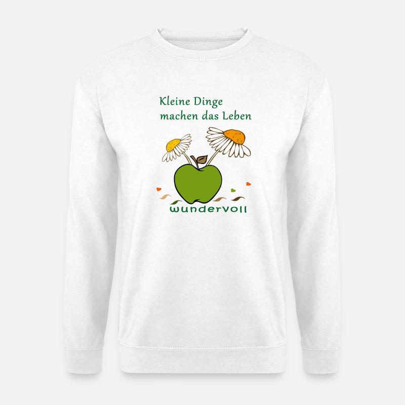 Apfel mit Kamellenblüten - Unisex Pullover - Weiß